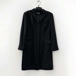 SOLD Claiborne Classics Womens Sz 14 Black Longline Button Up Blazer Jacket